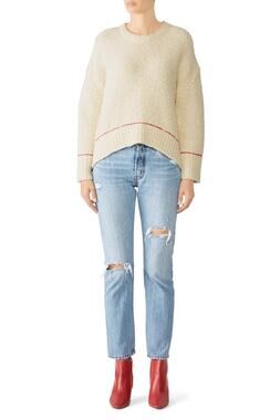 Sundry READ Sz 3 Off White Oversized Wool Sweater Quiet Luxury Minimalist S1-13